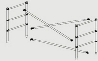 Sautez au-dessus de 4 Larges Ext Verticaux ft Simples. Jeux